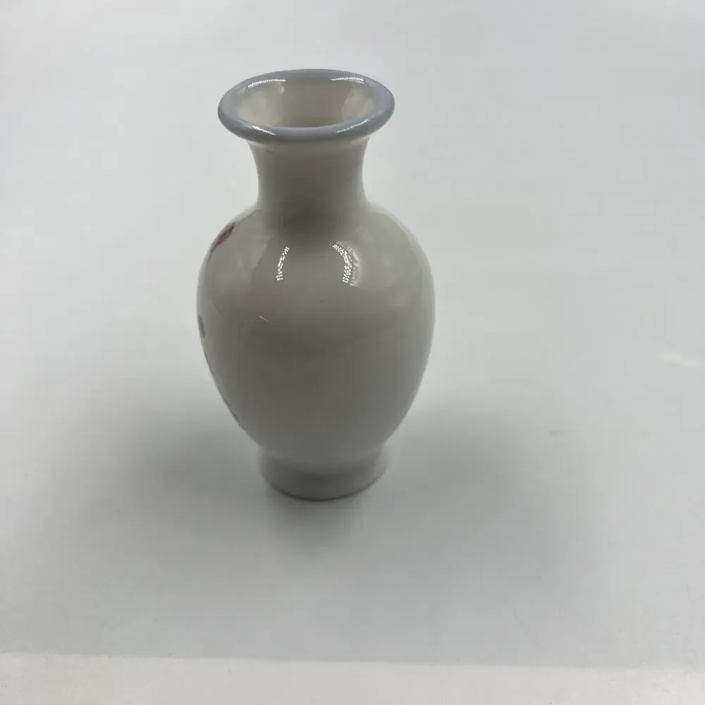 Vintage‎ Otagiri Floral White Bud Vase Mini Pink Blue Yellow Blooms Japan Made